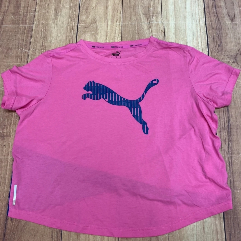 PUMA Pink Big Cat Short Sleeve Graphic T-Shirt EUC sz XL